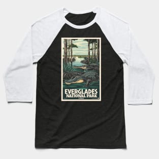 A Vintage Travel Art of the Everglades National Park - Florida - US Baseball T-Shirt